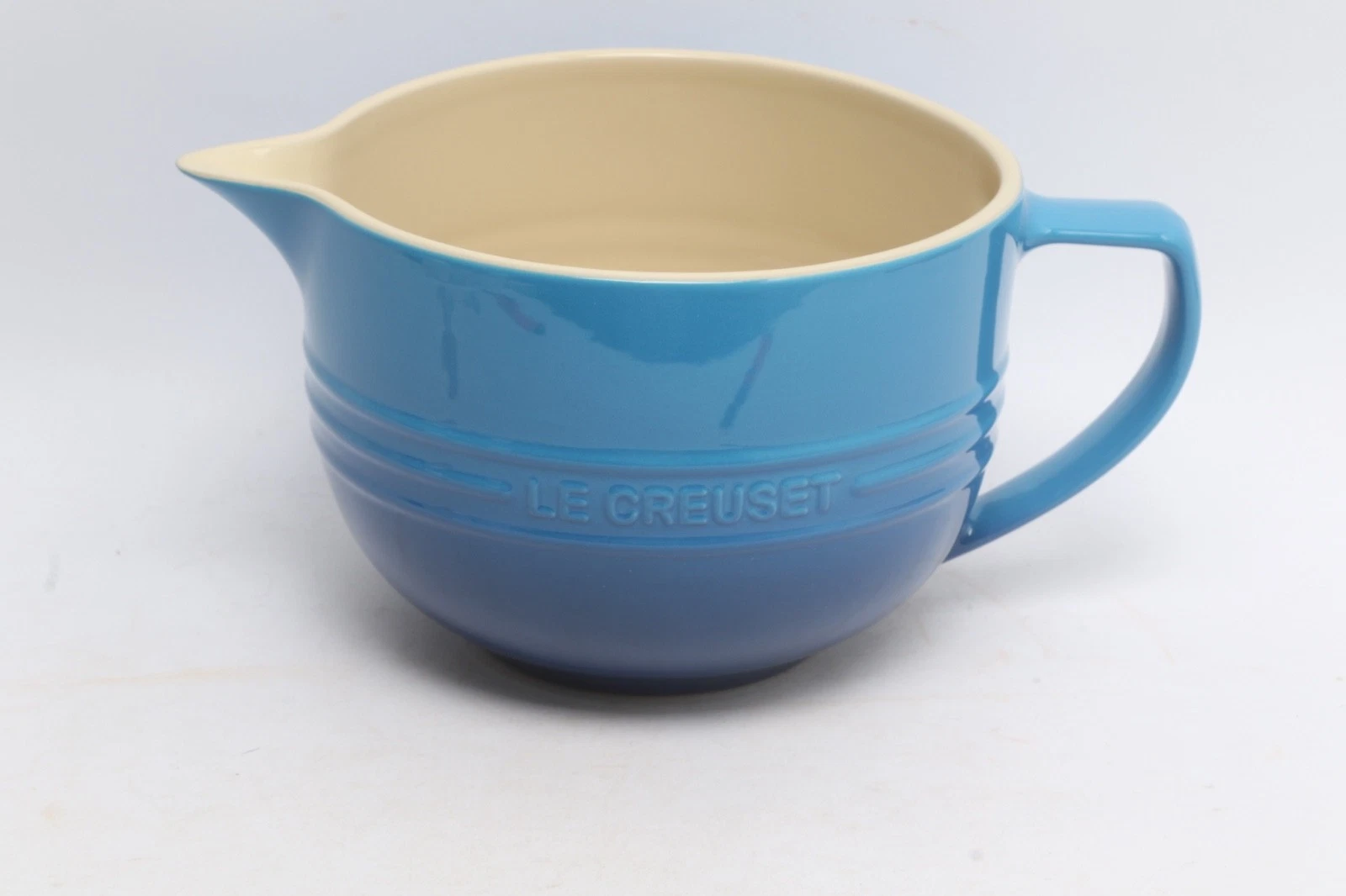 LE CREUSET 3L /3.25 Qt Batter Bowl Marselle Stoneware Mixing Bowl Blue - New