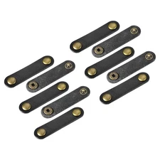 10 Pack Leather Cable Tie Leather Cord Organizer 63x16mm Black
