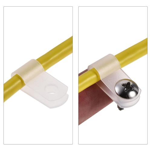 Pince à câble nylon type R 6,4 mm avec vis blanc 50 pièces - Photo 5/5