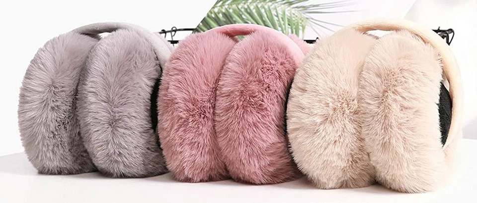 Ear Muffs Warm Furry Earmuffs Ear Warmers for Women Girls, Winter Faux Fur Ea... - Image 2 of 4