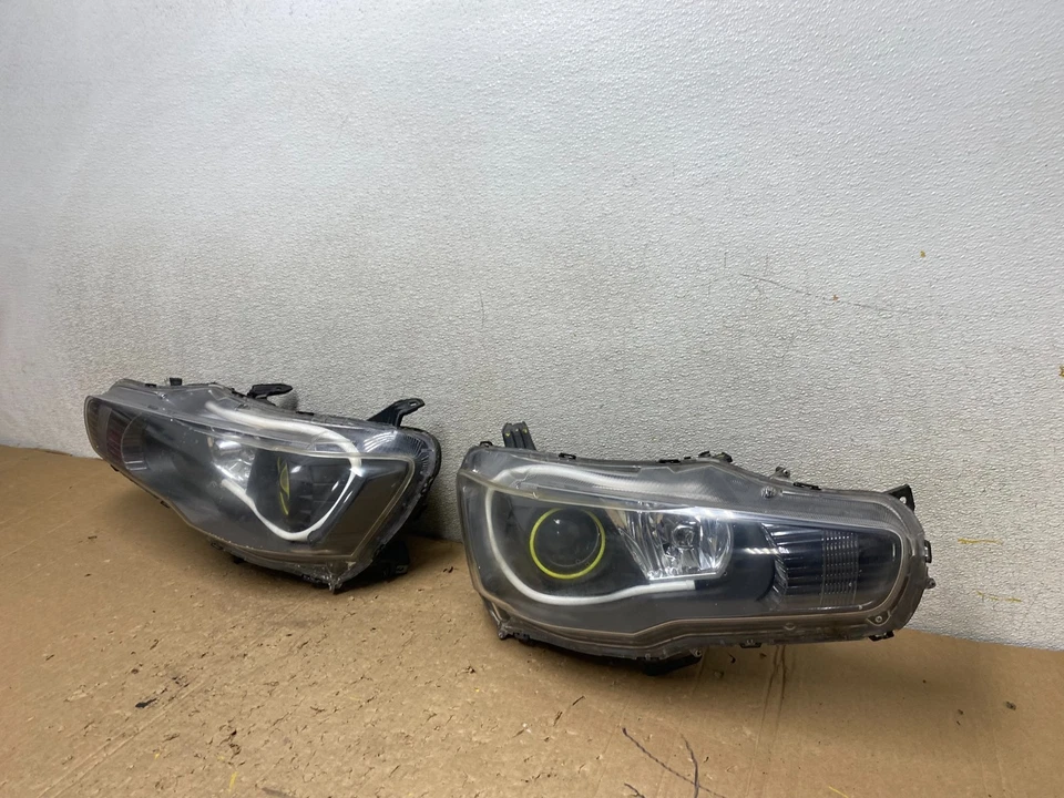 2008-2017 Mitsubishi Lancer EVO Left+Right Set LED Xenon Headlights V0451 DG - Image 2 of 4