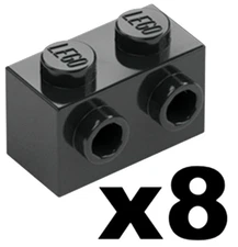 Lego 8 New Brick with Studs on Side Black Part 11211 1 x 2 Stud Piece LG22