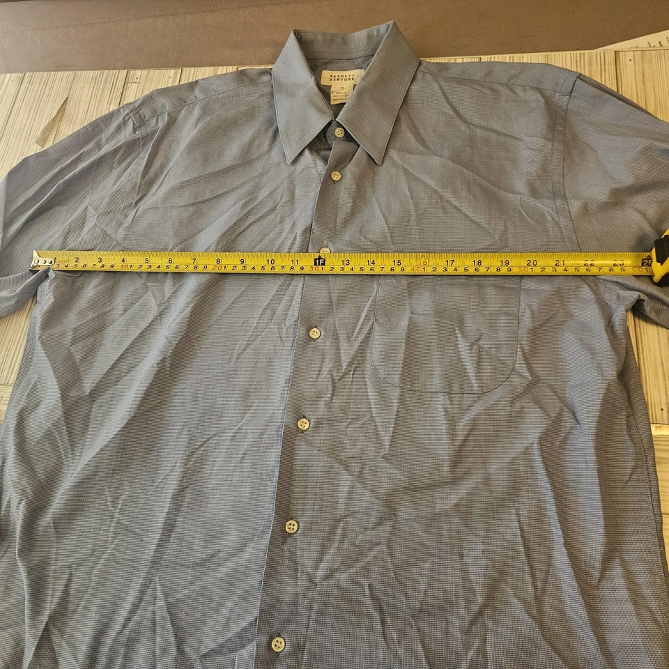 Barneys 纽约衬衫男式 16 长袖纽扣标准版型意大利制造 — 第 2/4 张图片