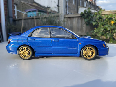Autoart 1:18 scale 2001 Subaru Impreza wrx st1 blue classic racer rare 118