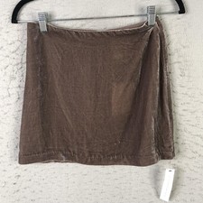 Reformation Veranda Velvet Skirt Womens 2 Brown Mini Velvet Lined Party Holiday