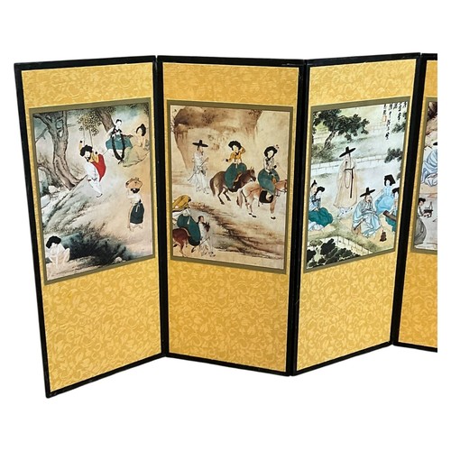 Set Schermo Pieghevole Arte Popolare Coreana Mini 8 Pannelli Calligrafia con Scatola - Foto 4 di 10