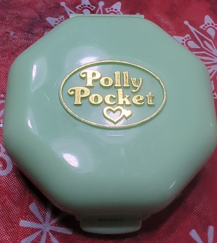 POLLY POCKET I VINTAGE 1990 POLLY'S SCHOOL  Bluebird Green Case 