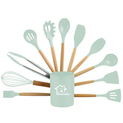 AEX 12pc Silicone & Wooden Cooking Utensil Set Heat-Resistant, Non-Stick Spatula - Picture 13 of 47
