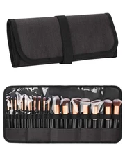 Makeup Brush Holder Organizer Bag Pouch, Travel Cosmetic Artist Case Portable