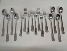 Cambridge VICTORIA SHELL Spoons and Forks * Set of 16 * Glossy Stainless 5 3/4"