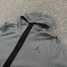 Jordan Hoodie Mens S Gray Dri FIT Full Zip Sweatshirt Jacket Nike Jumpman Air