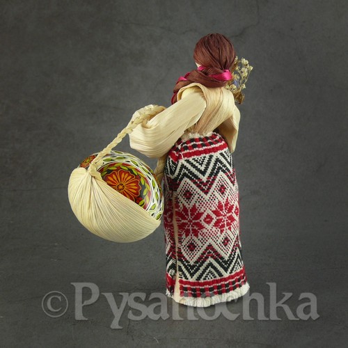 CONJUNTO Muñecas Pollo Pysanka + Cáscara de Maíz Hechas a Mano por artista de Ucrania - Imagen 5 de 12