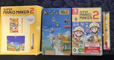 Super Mario Maker 2 Limited Edition CIB W/ Steelbook + Extras - Nintendo Switch