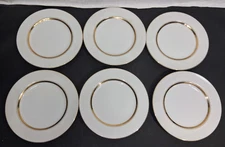 6 Vintage Empress China Crown Gold 1838 Dessert Plates 6 3/8” Japan