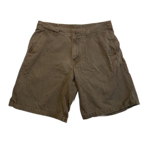 The North Face Shorts Chino Cotton Khaki Flat Front 36 Outdoor Hiking Pockets