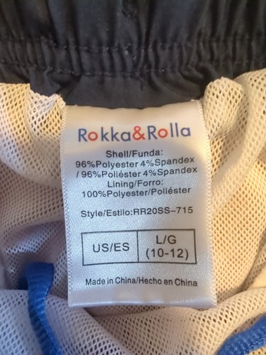 Rokka&Rolla Boys Red White and Blue Swim Trunks Board Shorts 50UPF L 10-12 - Picture 5 of 6