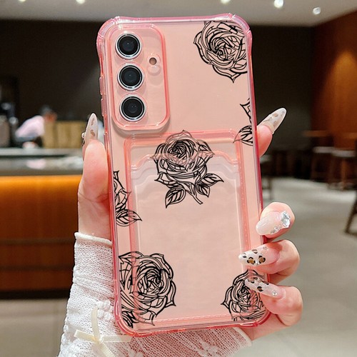 Silicone For Samsung S25 Ultra S24 FE S23 A56 A16 A15 A55 Card Pocket Case Cover - Picture 9 of 13