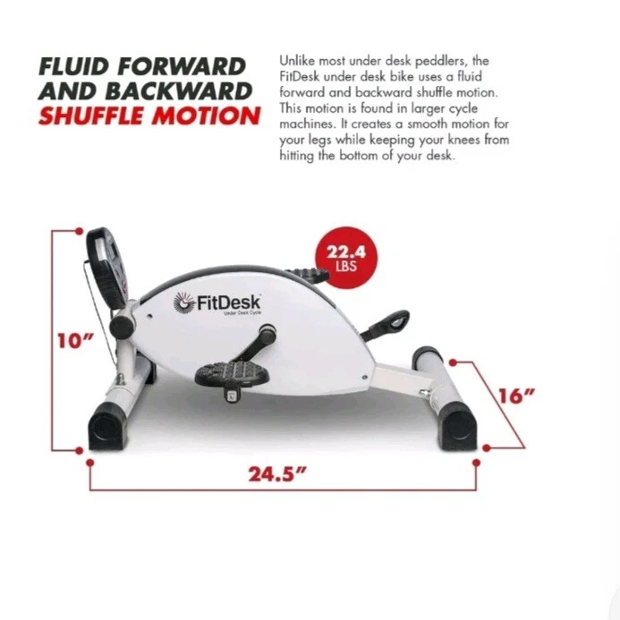 Novo! FitDesk Elíptico Compacto Sob Mesa Pedal Máquina com Resistência Magnética - Imagem 4 de 4