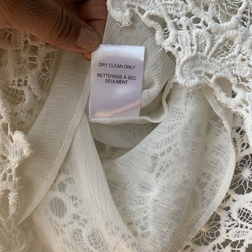 Joie shift crochet dress sz S ivory cream racerback lined above knee career boho - Picture 8 of 9