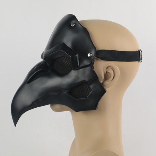 Cosplay OW Reaper Mask Nevermore Plague Doctor Bird Beak Mask Halloween Prop PVC - Picture 5 of 11