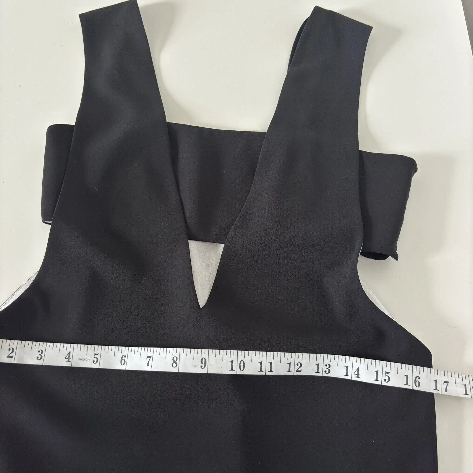 Abito Alexander Wang taglia media 10 nero senza maniche scollo a V foderato