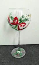 Lenox HAND PAINTED GEMS Balloon Holiday Wine Glass: 8.8" Tall, 15 oz