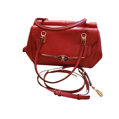 COACH MADISON MADELINE LEATHER EAST/WEST SATCHEL RED F25169