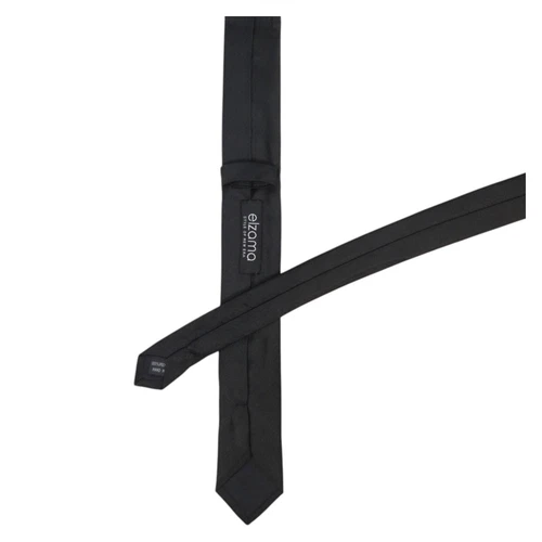 ELZAMA Mens Skinny Tie Black Solid Slim 2.0 Dress Narrow Modern Fashion Necktie image 7