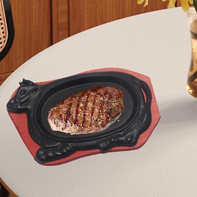 BBQ Bratpfanne, Grill Servierplatte, Gusseisen Grillpfanne, Steakplatte Brutzeln