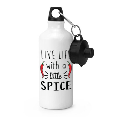 Leben Mit A Little Spice Chilli SPORTS Wasserflasche Spicy Essen Hot Lustig