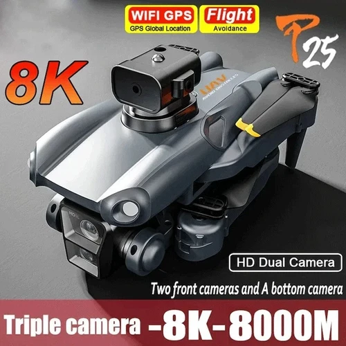 Mini Drone 8K HD Dual Camera GPS Aerial Photography Foldable Re with 3 Battery - Picture 2 of 8