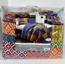 Misha 3-Piece Reversible Quilt Set by Lush Decor King Size Multicolored NIP