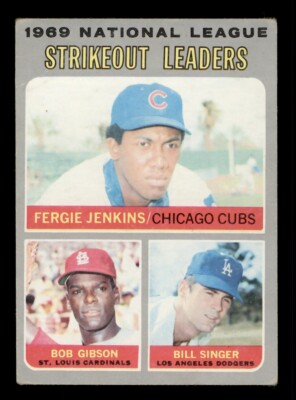 1970 TOPPS #71 NL STRIKEOUT LEADERS FERGIE JENKINS, BOB GIBSON, BILL SINGER