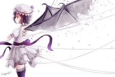 Anime dress hat purple hair red eyes remilia scarlet Custom Gaming Mat Desk