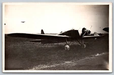 1920's French Parasol monoplane Airplane Le Bourget Airport Real Photo Postcard