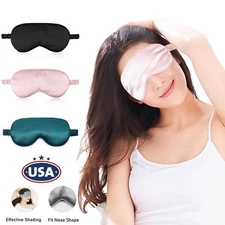 Silk Satin Sleep Eye Mask Night Cover Eye Sleeping Mask for Women Men Rest Relax