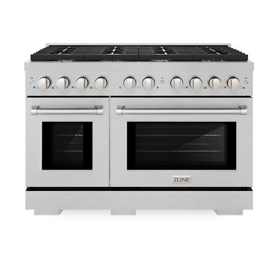 ZLINE 48'' GAS RANGE CONVECTION OVEN DURASNOW STAINLESS BRASS BURNERS SGRS-BR-48