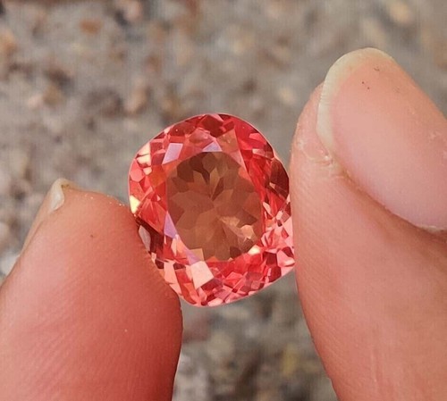 12.5x10.2mm Natural Padparadscha Sapphire Cushion Cut Loose Gemstone 8.45Ct - Imagen 4 de 6