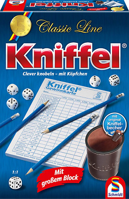 Schmidt Spiele 49203 Kniffel, Classic Line, Mit Großem Block, Mit Original Kniff