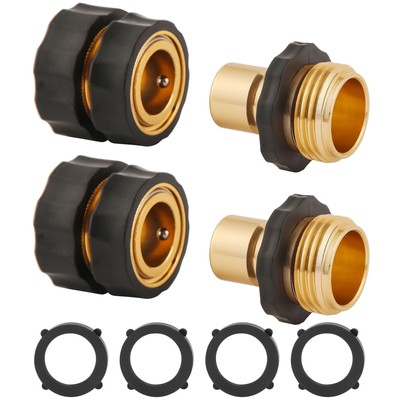 3/4 Inch Garden Hose Quick Connector, Male and Female Quick Connect Hose Fitt...