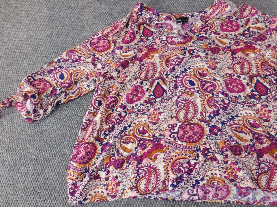 Jones New York 2X Top Púrpura Floral Geométrico Jersey Mujer Informal Clásico Foto 3 de 4