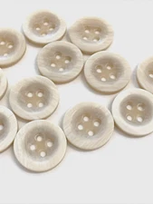 24 Buttons Rim Beige Cream Plastic 4-Hole Sew Through Sewing 20 mm #WH38