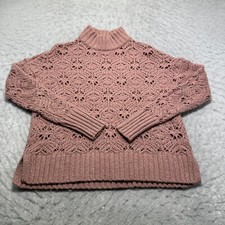 American Eagle Sweater Pink Open Chunky Knit Womens Size Small S