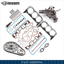For 99-05 Chevrolet GMC 4.3L Head Gasket Bolts Set & Water Pump Timing Chain Kit