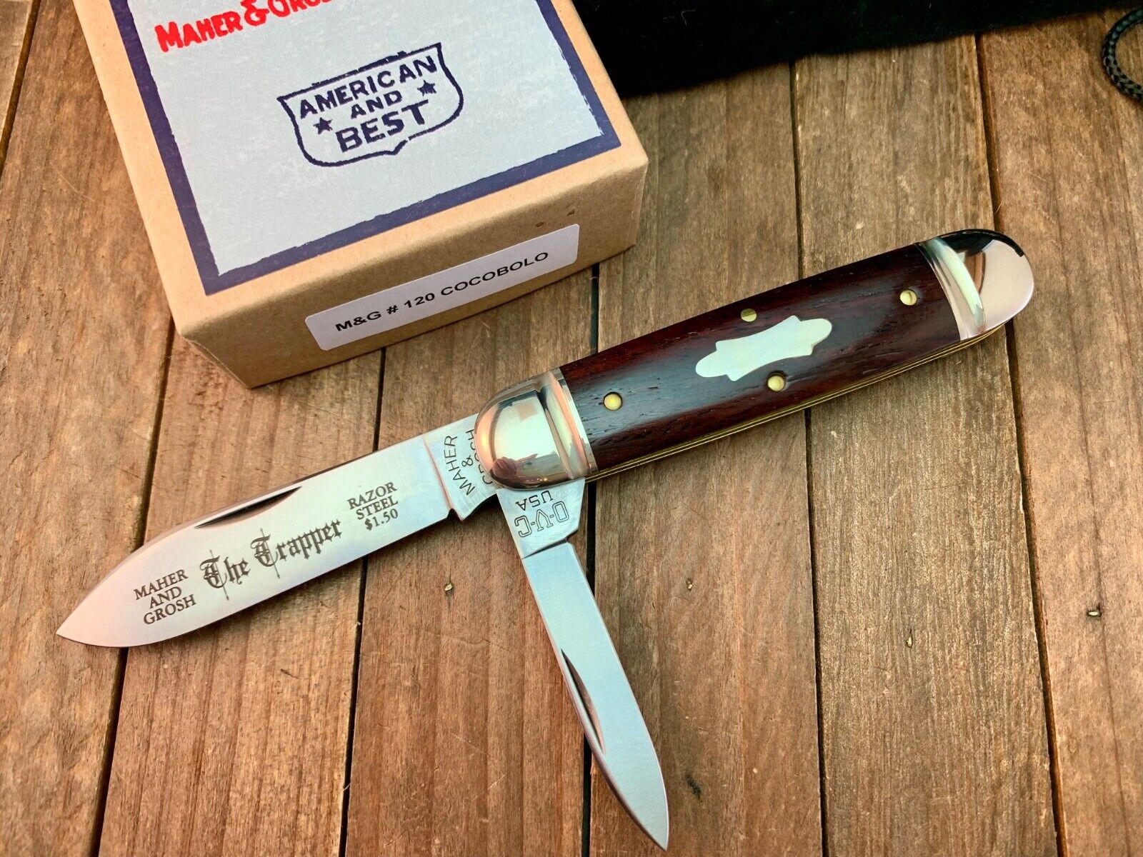 Great Eastern Cutlery Knife made for Maher and Grosh Cigar Jack Cocobolo