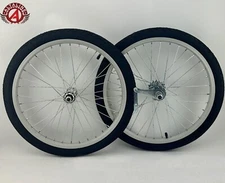ALTALINE 20" X 1.50 ALLOY BMX FRONT & COASTER RIMS W/ SEMI-SLICK TIRES.