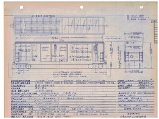 1967 Milwaukee Road Railroad Blue Print Page  Box Car 13000-13399