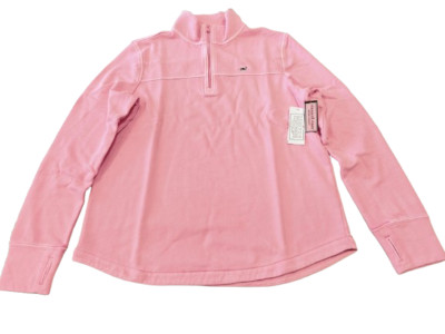 Vineyard Vines Men's Neon Pink Relaxed 1/4 Zip Sweatshirt, XL