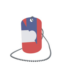Dog Tag Flag Laos France Dog Tag Aluminium 30 x 50mm