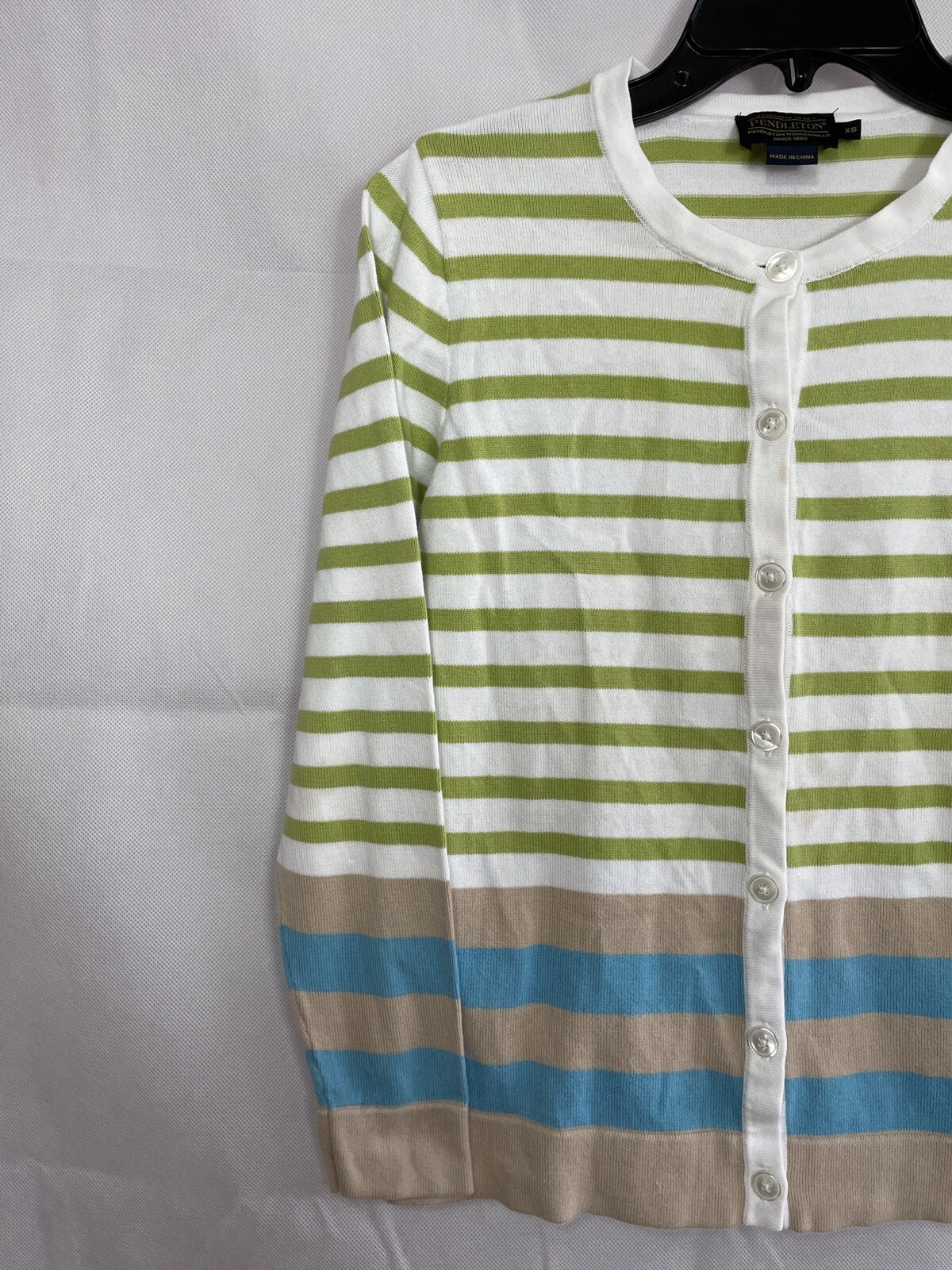 Pendleton Sweater Button Down Striped Womens Size… - image 6